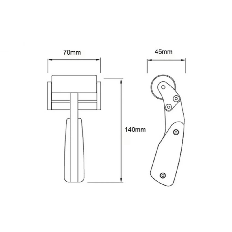 Leather Roller Leather Craft Folding Tool Glue Roller Stainless Steel Seam Walnut Handle Tool