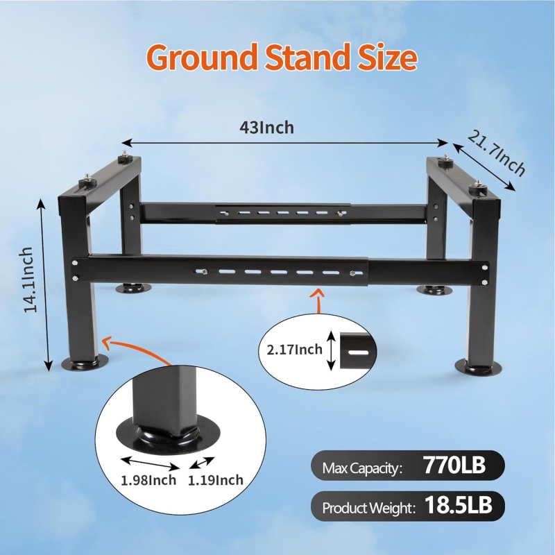 Mini Air Conditioner Support Bracket Suitable For 9000-60000BTU Heavy-Duty Condenser