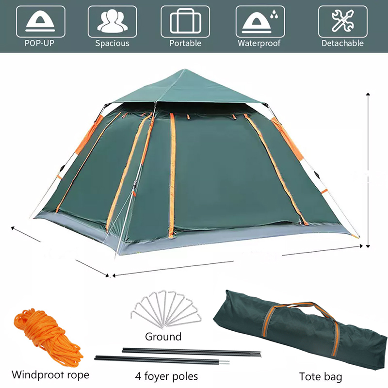 2-4 person Camping Tent Family Travel Hiking Beach Park Shade Shelter Dome Waterproof Instant Pop up Tent Large Portable