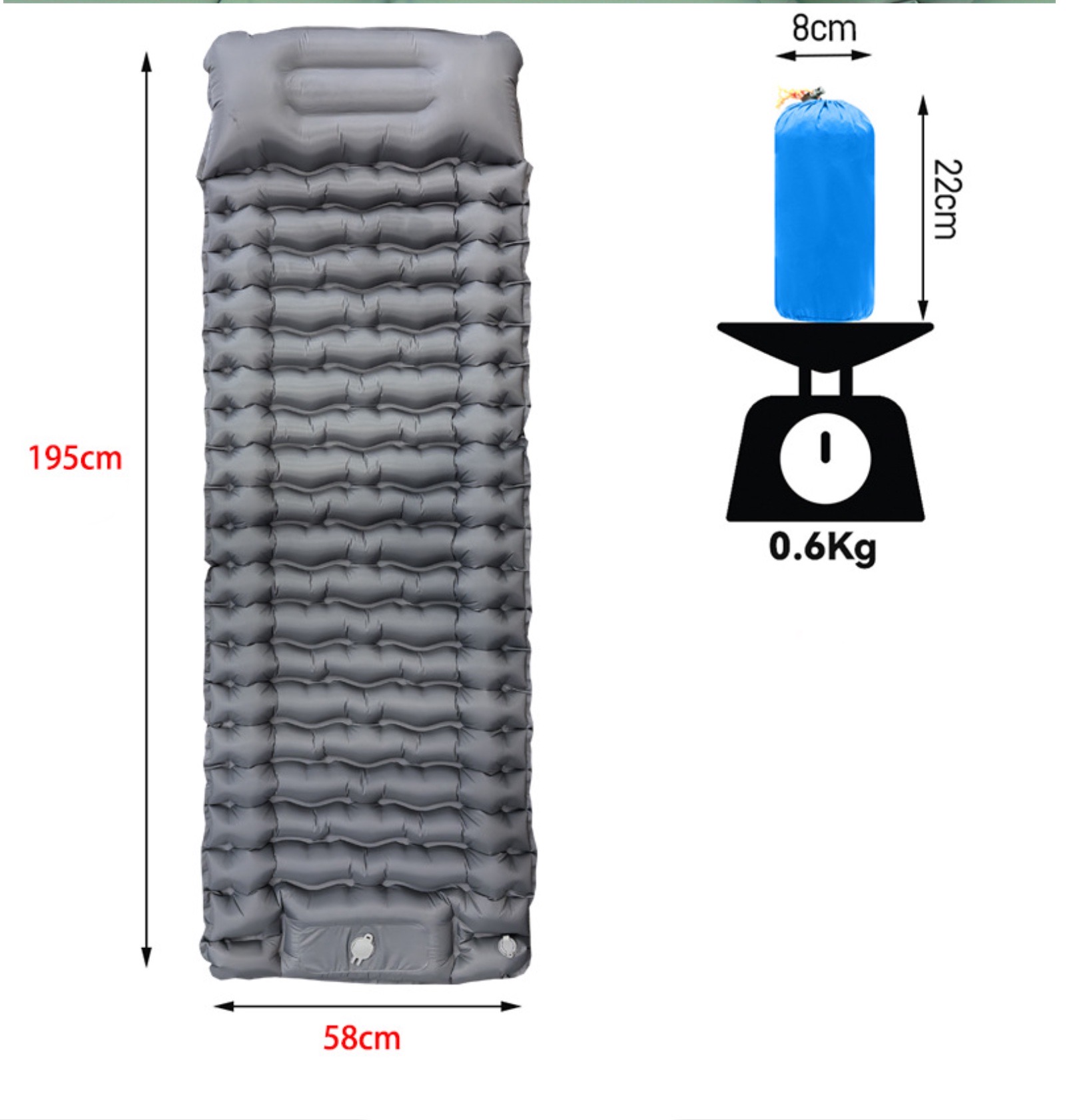 Inflatable Sleeping Pad Ultralight Camping Pad with Pillow Compact Size For Camping Hiking Traveling