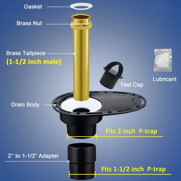 Upgrade Tub Drain Rough-In Kit For Freestanding Bathtub With Brass Pipe And ABS Pipe