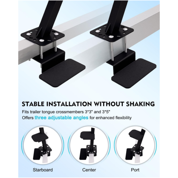 Heavy-Duty Boat Trailer Steps With Safety Handle Non-Slip Surface Universal Fits