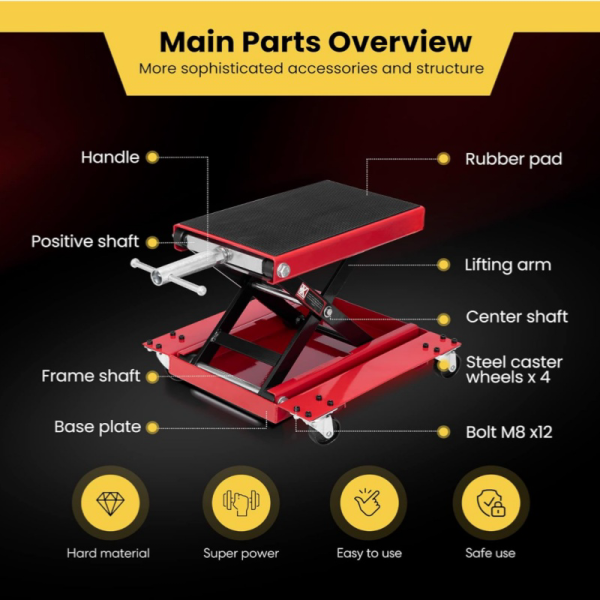 Motorcycle Lift Scissor Jack Wide Deck Hoist Stand Maintenance Bikes Garage Repair Stands Lift Jack