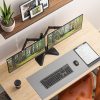 Dual Monitor Stand Free Standing Desk Mount Screen Holder Mount for 2 Monitors up to 27 inch 22 lbs Weight Fully Adjustable Steel