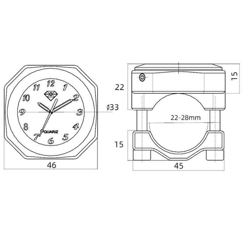 Handlebar Mount Watch Motorcycle Bicycle Accessories Waterproof Noctilucent Digital Clock