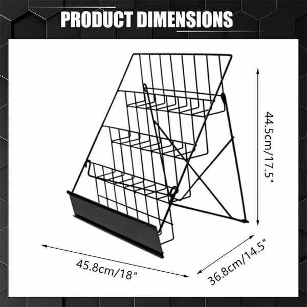 4 Tier Metal Book Shelf Magazine DVD Card Rack Stand Storage Display Organizer Brochure Holder Tabletop Wire Black