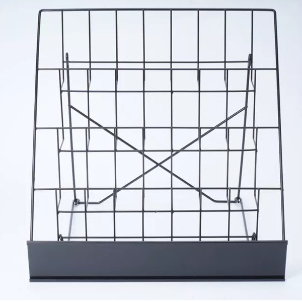 4 Tier Metal Book Shelf Magazine DVD Card Rack Stand Storage Display Organizer Brochure Holder Tabletop Wire Black