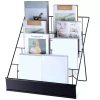 4 Tier Metal Book Shelf Magazine DVD Card Rack Stand Storage Display Organizer Brochure Holder Tabletop Wire Black