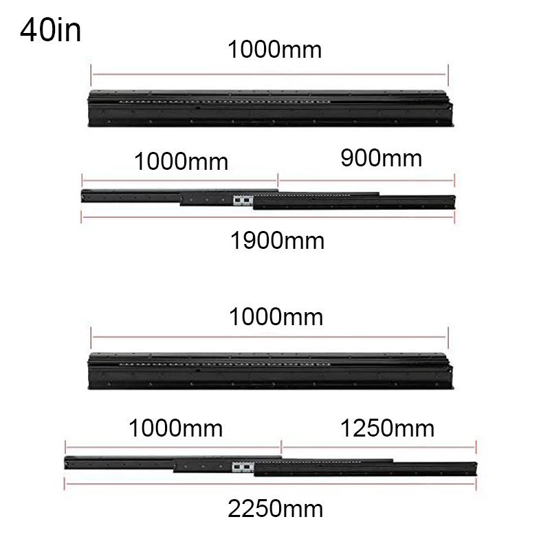 400-1000mm Heavy Duty Drawer Runners Soft Close Drawer Slides for Stair Bottom Cabinets 120KG Staircase Bottom Slides