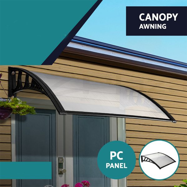 Home Door Awning Window Outdoor Canopy Awning Patio Cover UV Sun Rain Shelter Shield with Accessories 60cmx60cm