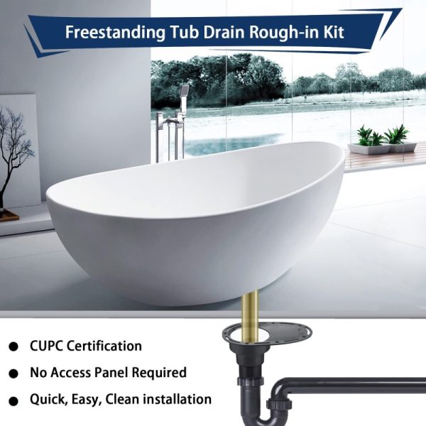 Upgrade Tub Drain Rough-In Kit For Freestanding Bathtub With Brass Pipe And ABS Pipe