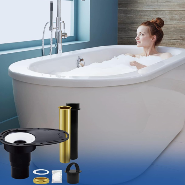 Upgrade Tub Drain Rough-In Kit For Freestanding Bathtub With Brass Pipe And ABS Pipe