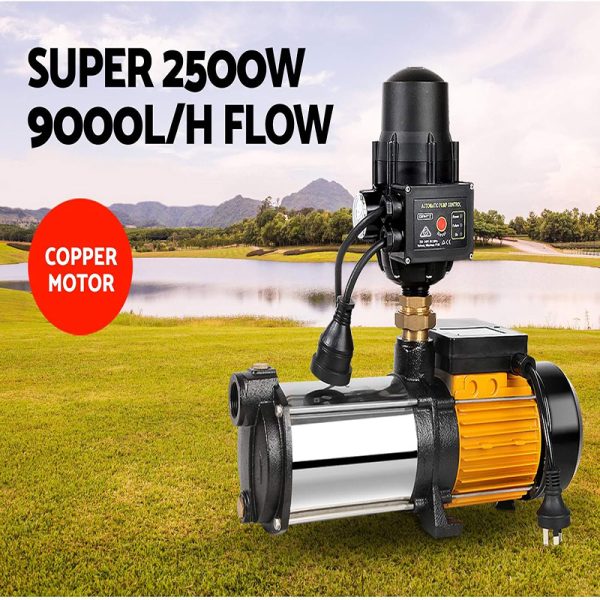 Water Pump Electric High Pressure Home Garden Pumps Controller Irrigation for Pool Pond Tank Large 2500W 240V Anti-rust