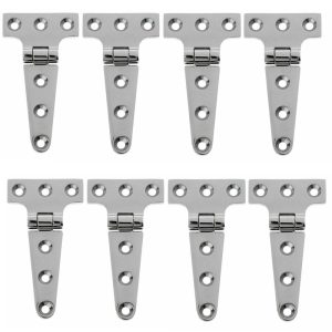 8pcs Heavy Duty T Hinges 316 Stainless Steel Flush Door Shed Gate Fence Hinge 100mm Length