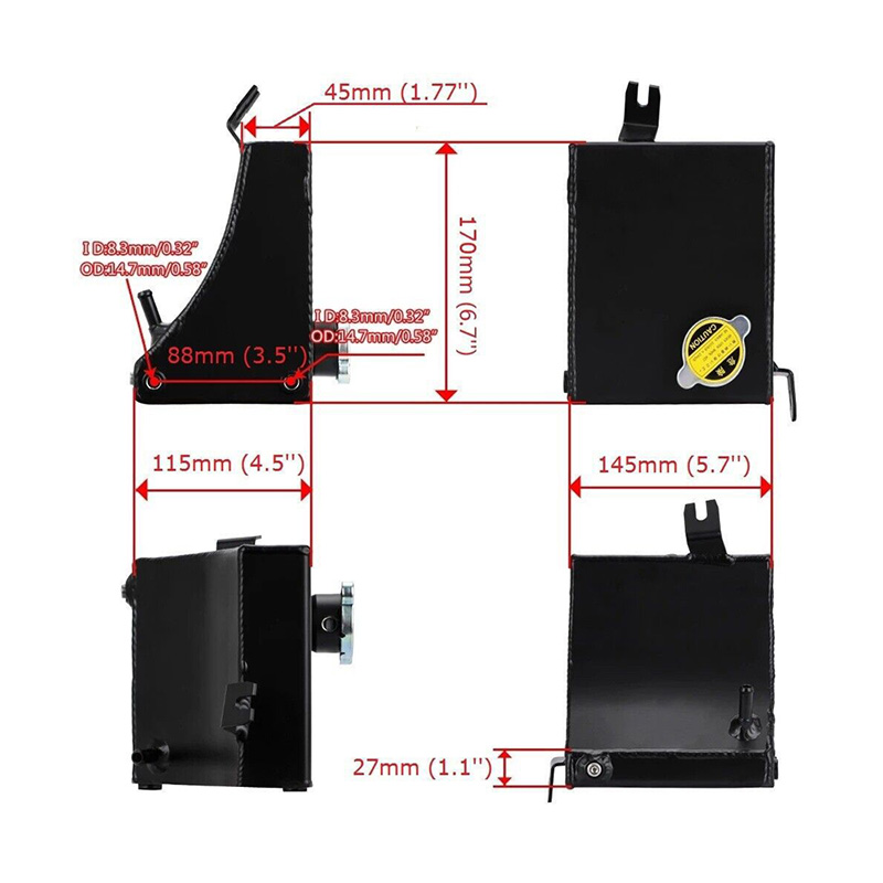 1.75L Aluminium Overflow Coolant Reservoir Tank Fit for NISSAN 240sx S1