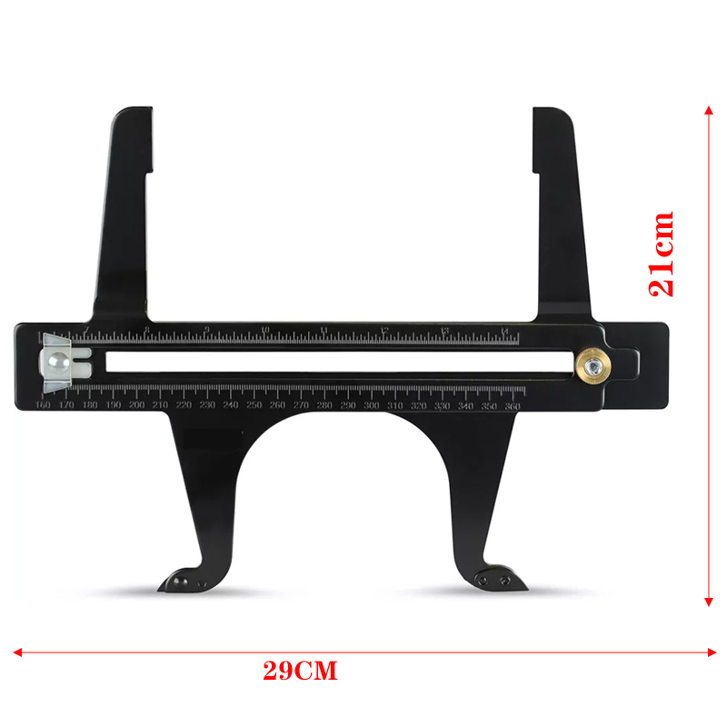 Brake Measuring Tool 160-360mm Dual Scale Resetting Gauge Rear Drum Brake Shoes