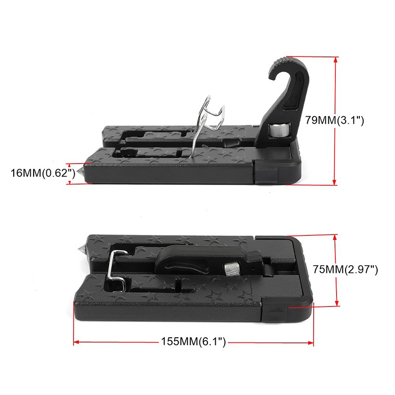 Car Door Foot Step Roof Rack Auxiliary Ladder with Safety Hammer