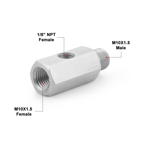 Car Oil Pressure Sensor Fitting Tee NPT 1/8 Gauge Port Adapter M10 M12 M14