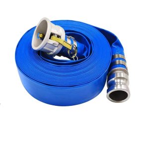 2In * 30m Heavy Duty Discharge Hose Blue PVC Backwash With Aluminium Camlock C And E Fittings