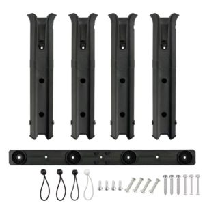 4 Tube Fishing Rod Racks Bracket Wall Mounted Rod Holder Portable Fishing Pole Holders for Boats Garage Cooler Trailer