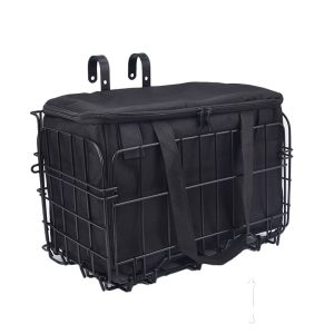 Front Bike Basket Folding With Removable Lined Bag Large Metal Design For Adult