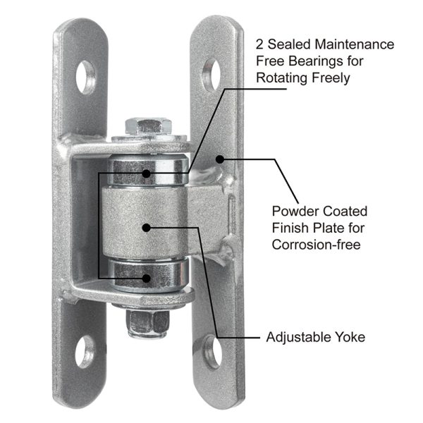 2pcs Heavy Duty Bolt on Sealed Bearing Outdoor Gate For Large Heavy Driveway Gates Up to 499KG