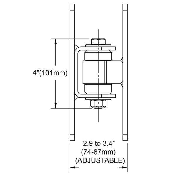 2pcs Heavy Duty Bolt on Sealed Bearing Outdoor Gate For Large Heavy Driveway Gates Up to 499KG