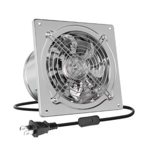 10 Inch 12 Inch 14Inch Metal Exhaust Fan With Damper Potable Wall Mount Fan Fume Extractor Ventilation Fan For Shop Shed Basement Chicken Coop Silver