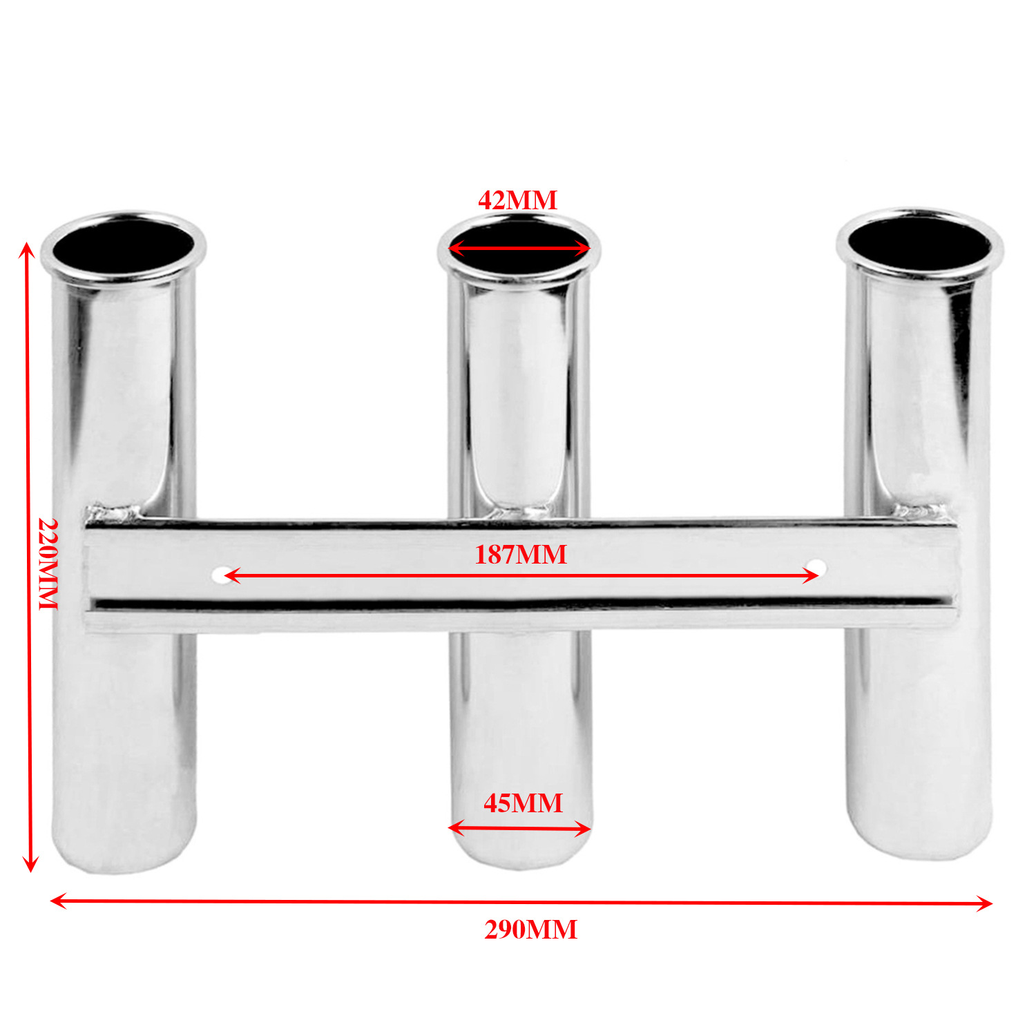 3-6 Tubes Fishing Rod Rack Stainless Steel Boat Rod Holder Bracket