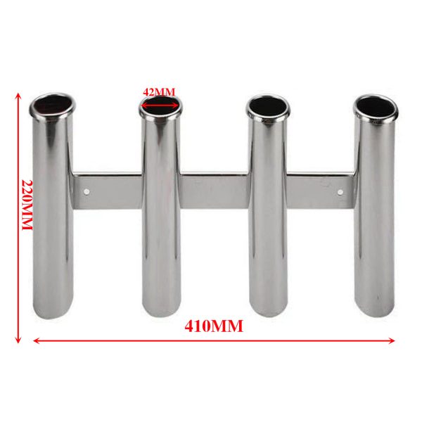 3-6 Tubes Fishing Rod Rack Stainless Steel Boat Rod Holder Bracket