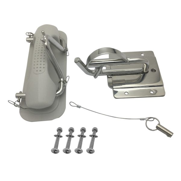 Boat 304 Stainless Steel Insta-lock Quick Davits Replacement Set With Handle Pad