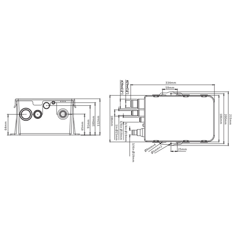 Shower Sump Pump System Boat Marine RV Drain Kit 12v 750GPH Multi-Port Inlet