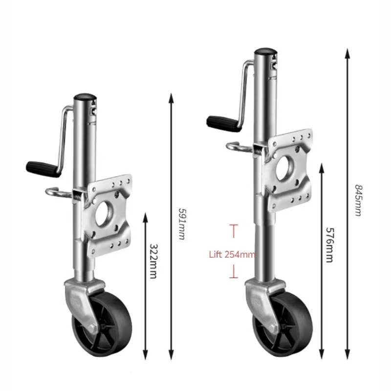 Lift Rear Swing Trailer Jack With A Wheel 454KG Capacity