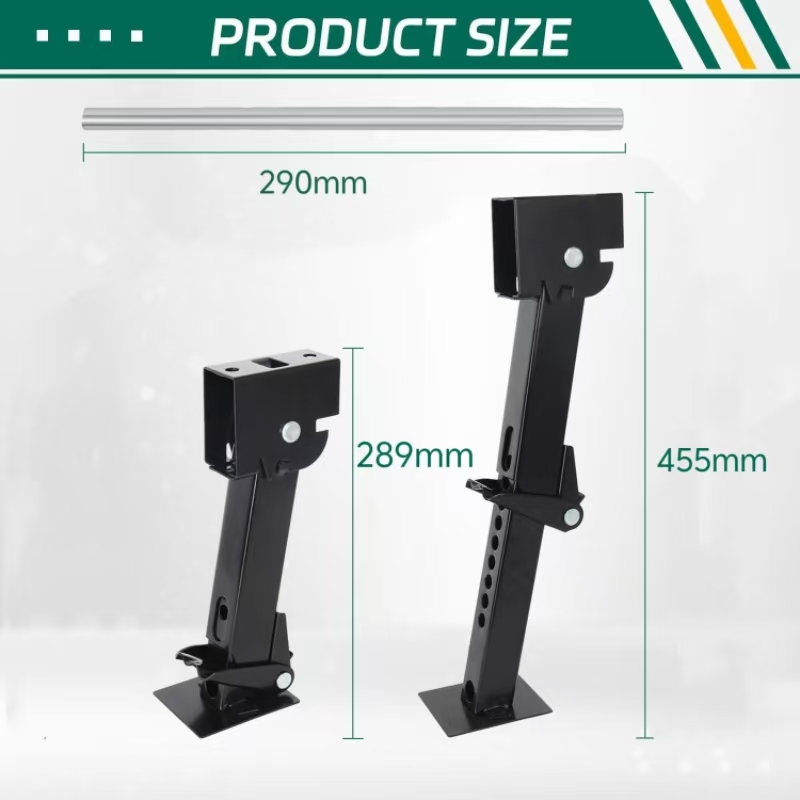 2pcs Trailer Stabilizer Jacks With A Round Rod Foldable Telescoping 450KG Capacity For RVs Campers And Travel Trailers