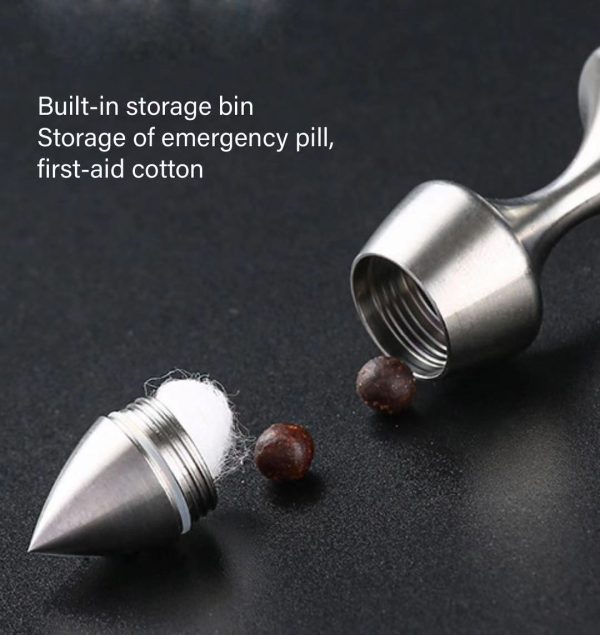 Titanium EDC Multifunctional Tool Camping Defense Tool Glass Breaker Waterproof Pill Case