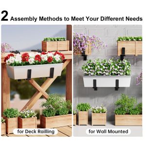 4pcs Adjustable Planter Box Brackets for Window Boxes Planters Heavy Duty Wall Mount Holder for Windowsills Garden Fences and Balcony