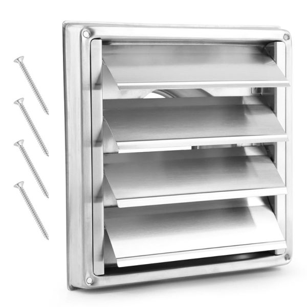 Dryer Vent Cover for Exterior Wall Vent Hood Outlet Airflow Vent Dryer Air Vent 304 Stainless Steel Home Replacement Part with Screws