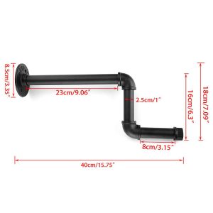 2pcs Industrial Pipe Clothes Bars Metal Rack Hanger with Screws Sturdy Pipe Garment Rack Holder for Bedroom Bathroom Cabinet Laundry Room