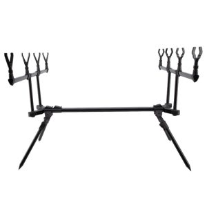 4 Way Fishing Holder Aluminium Adjustable Rod Stand 4 Head Folding Fishing Holder