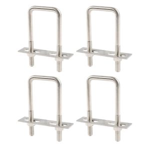 4pcs 304 Stainless Steel Square U Bolts M10 with Nuts U Bolt Hardware for Boat Trailers