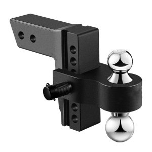 Adjustable Trailer Hitch Aluminium Tow Hitch with 6 Inch Drop Hitch for 2 Inch & 2-5/16 Inch Tow Balls for Truck Towing