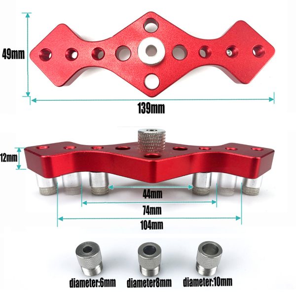 Dowel Jig Kit for Woodworking Floating Shelf Bracket Wood Dowel Panel Puncher Locator Line Scriber Woodworking Joints Positioner Tool