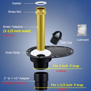 Freestanding Tub Drain Rough in Kit for Freestanding Bathtub with Brass Pipe and ABS Pipe