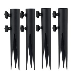 4pcs Torch Stakes Garden Stakes for Outdoor Lights Metal Ground Spike Replacement Stakes for Solar Lights Live Flame Torches