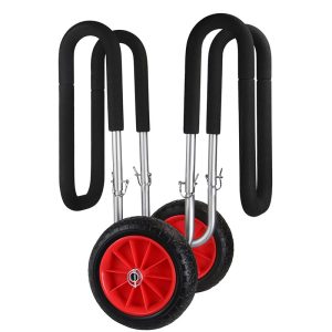 Aluminium Alloy 2 Wheel Surfboard Cart Kayak Trolley Stand-Up Paddleboard Cart Paddle Board Rack Single Board Trolley