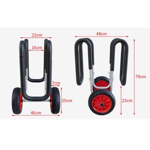 Aluminium Alloy 2 Wheel Surfboard Cart Kayak Trolley Stand-Up Paddleboard Cart Paddle Board Rack Single Board Trolley