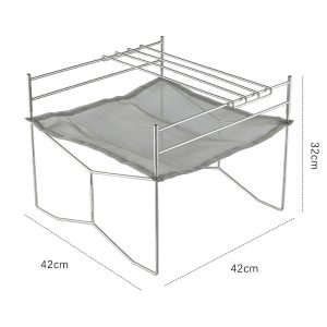 Barbecue Grill Outdoor Camping Grill Folding Stainless Steel BBQ Grill with Carrying Bag for Cooking Picnic