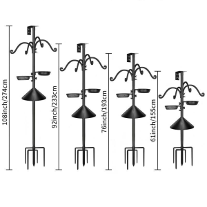 Birdfeeder Pole House Pole Adjustable Heavy Duty Feeder Stand Feeding Station with Sturdy Anchor Squirrel Proof Baffle for Watching-2