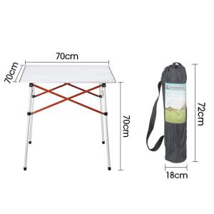 Camping Folding Table Portable Picnic Table Folding Roll Up Camping Travel Table