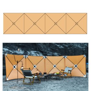 Camping Windscreen Outdoor Foldable Windscreen Portable 4 Panel WindBreak Shelter